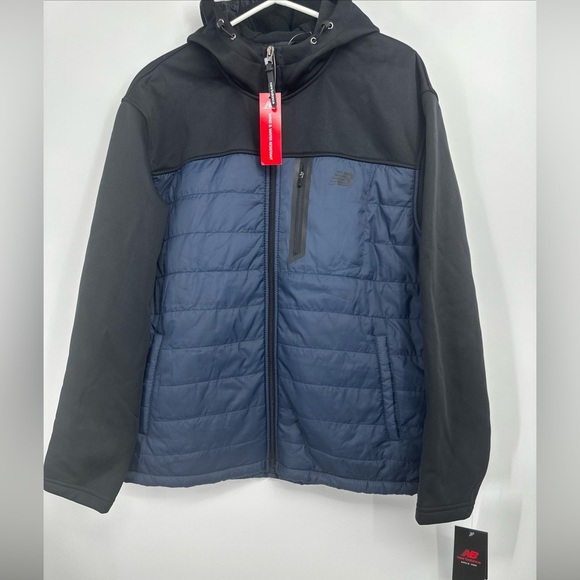 New Balance Men’s Large Full Zip Quilted Soft Shell Fleece 4 Way Stretch Jacket - Picture 1 of 4
